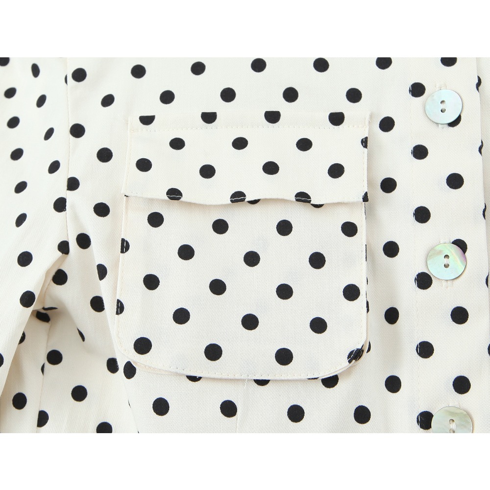 Elegant Chic Fitted Polka Dot  - Matcha 评论和价格