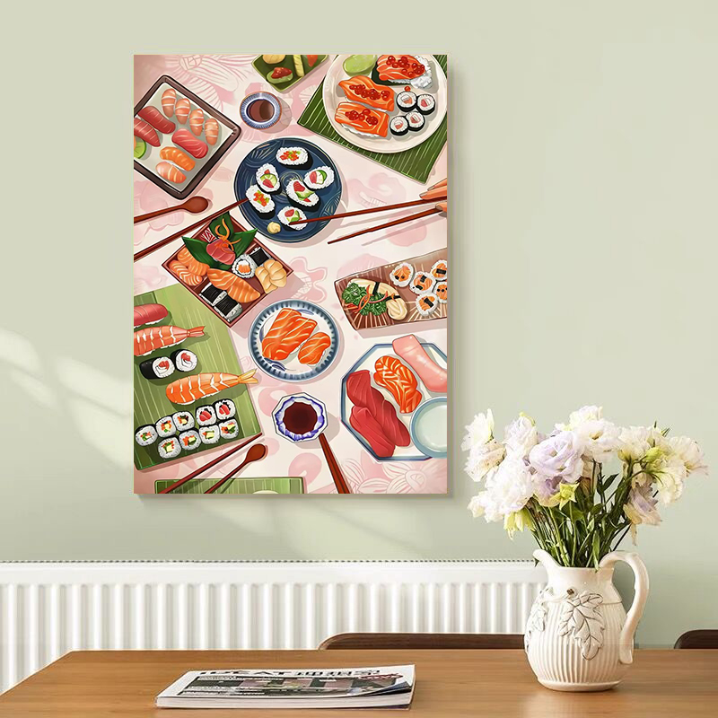 Sushi Salmon Poster Prints Kit - Japanese Restaurant Lifestyle 评论和价格