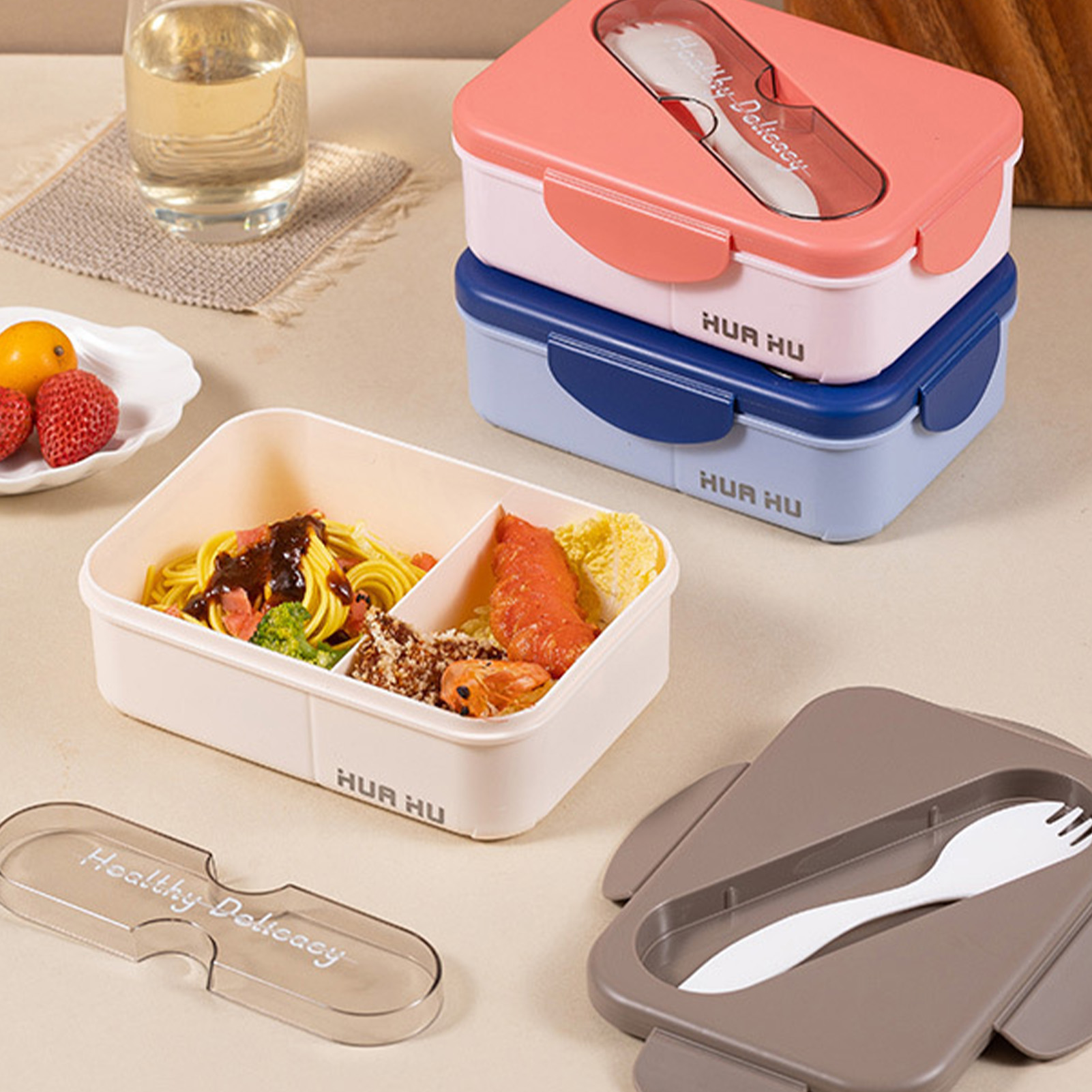 Student Lunch Box With Fork Pl - Bento Box 评论和价格