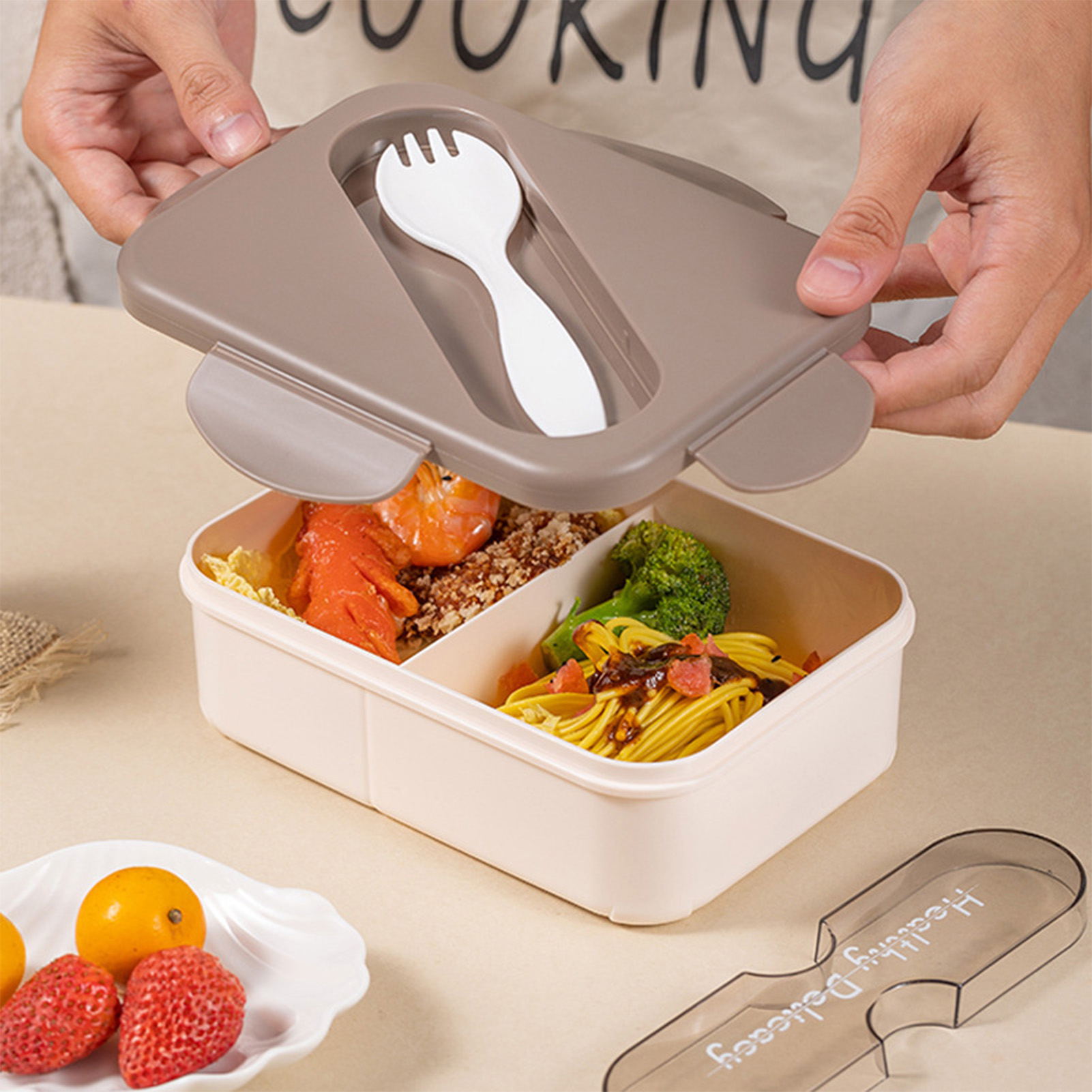 Student Lunch Box With Fork Pl - Bento Box 评论和价格