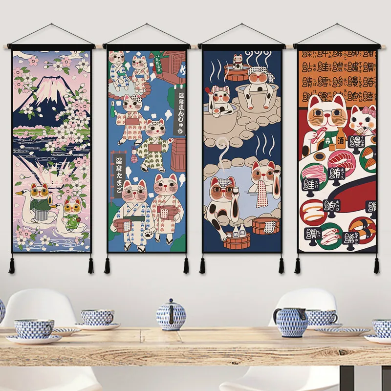 Japanese Lucky Cat Cloth Art A - Japanese Restaurant Lifestyle 评论和价格